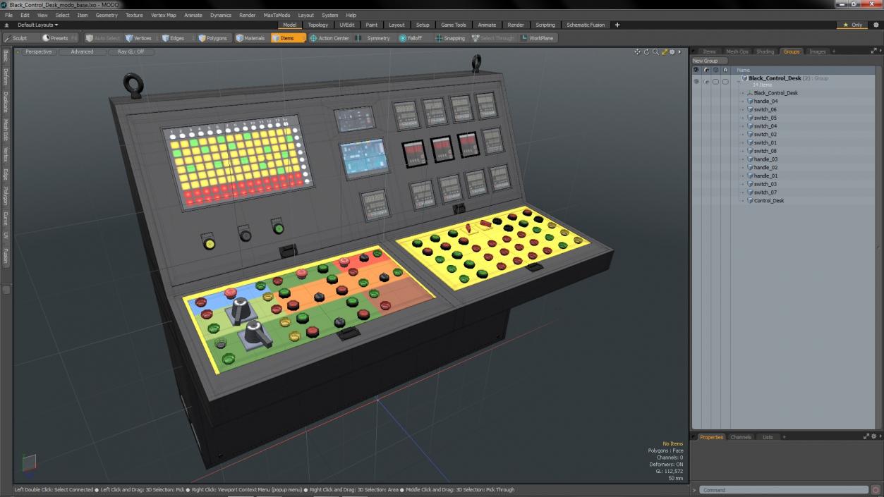 3D Black Control Desk model