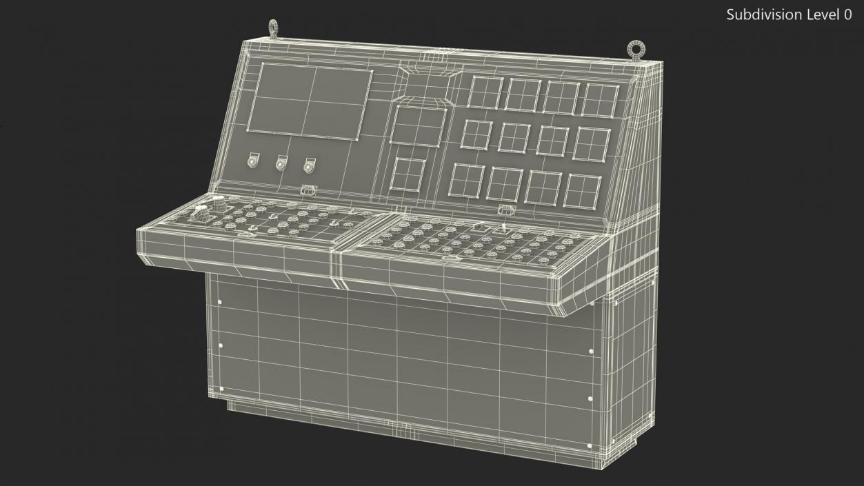 3D Black Control Desk model