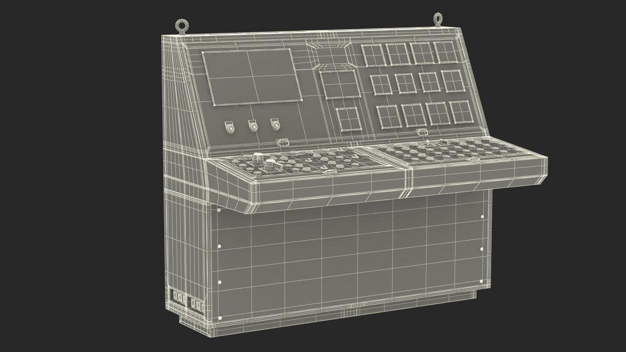 3D Black Control Desk model