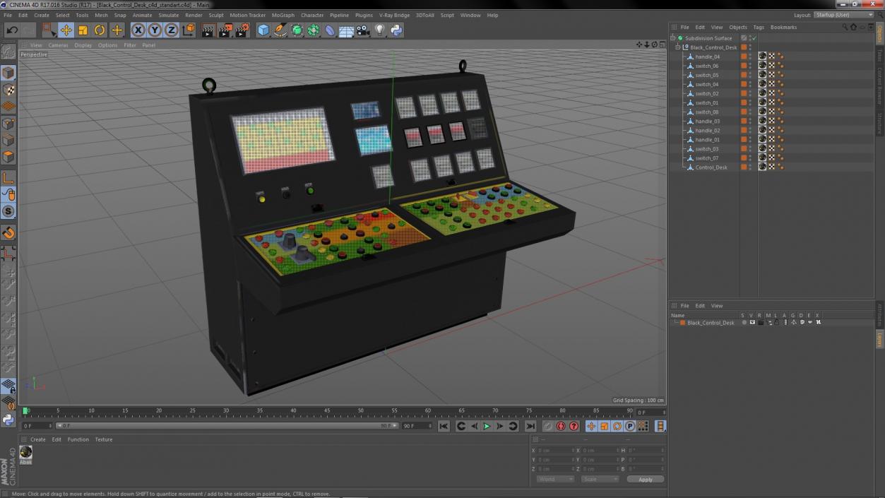 3D Black Control Desk model