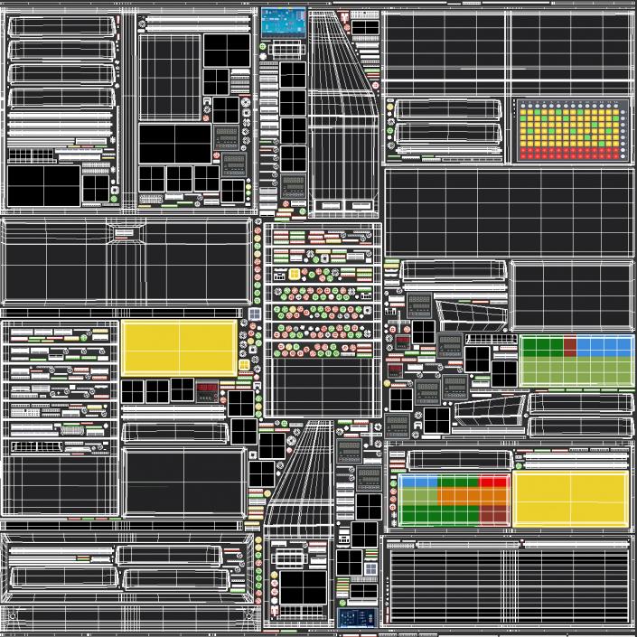 3D Black Control Desk model