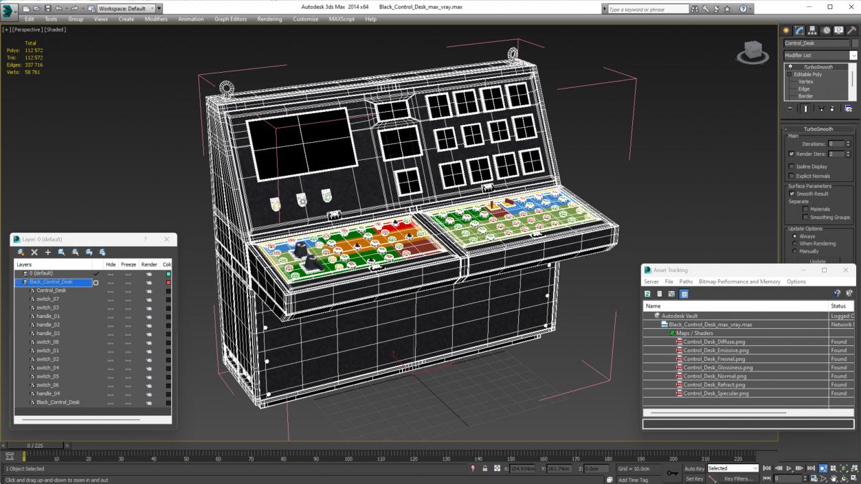 3D Black Control Desk model