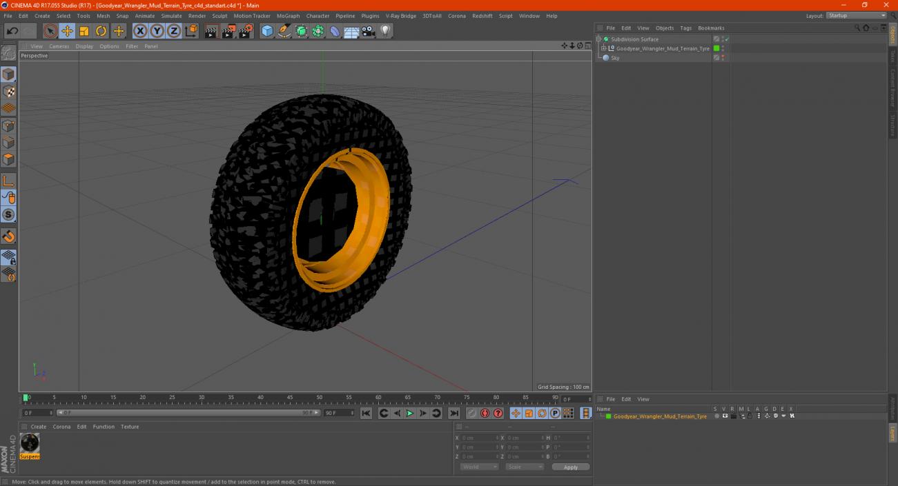 Goodyear Wrangler Mud Terrain Tyre 3D model