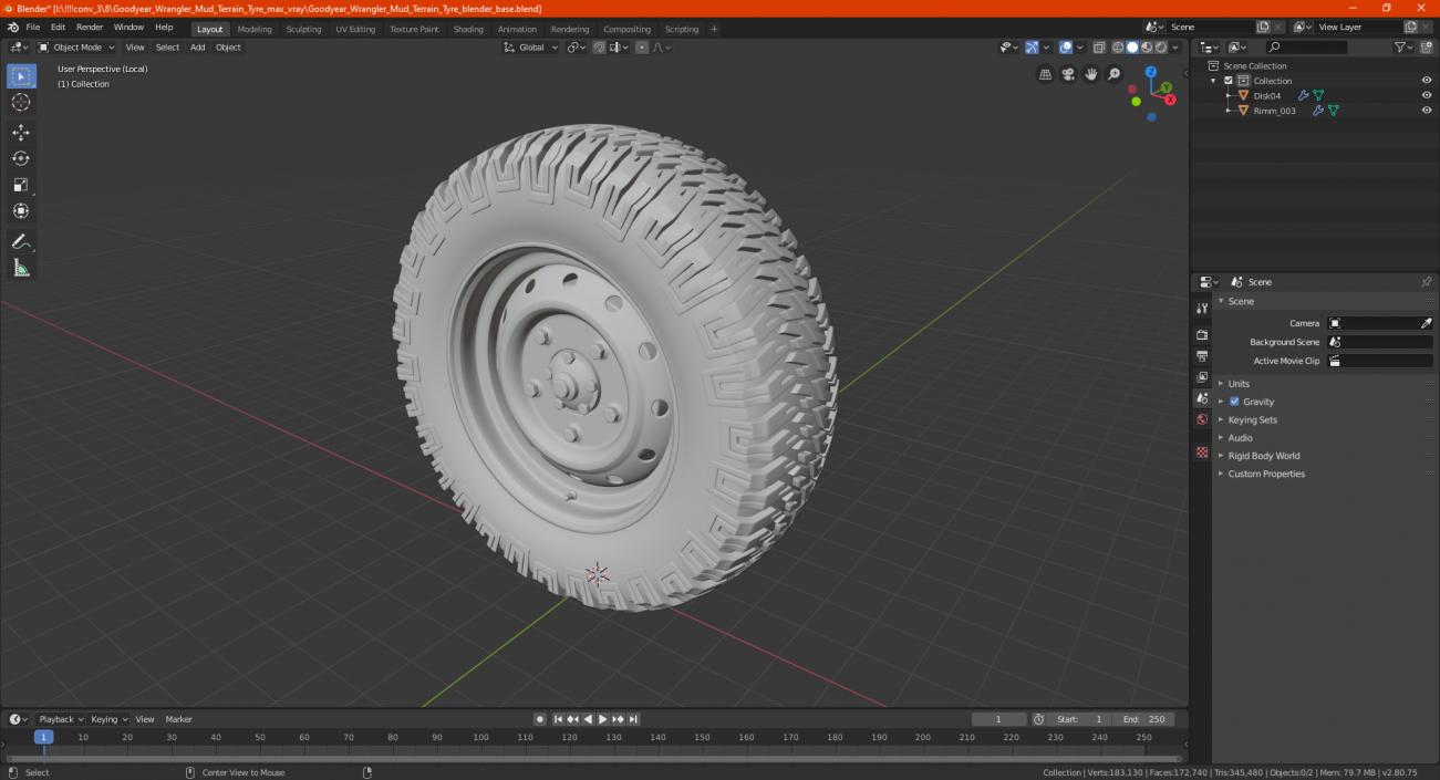 Goodyear Wrangler Mud Terrain Tyre 3D model