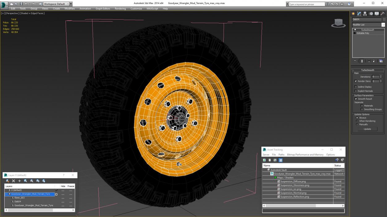 Goodyear Wrangler Mud Terrain Tyre 3D model