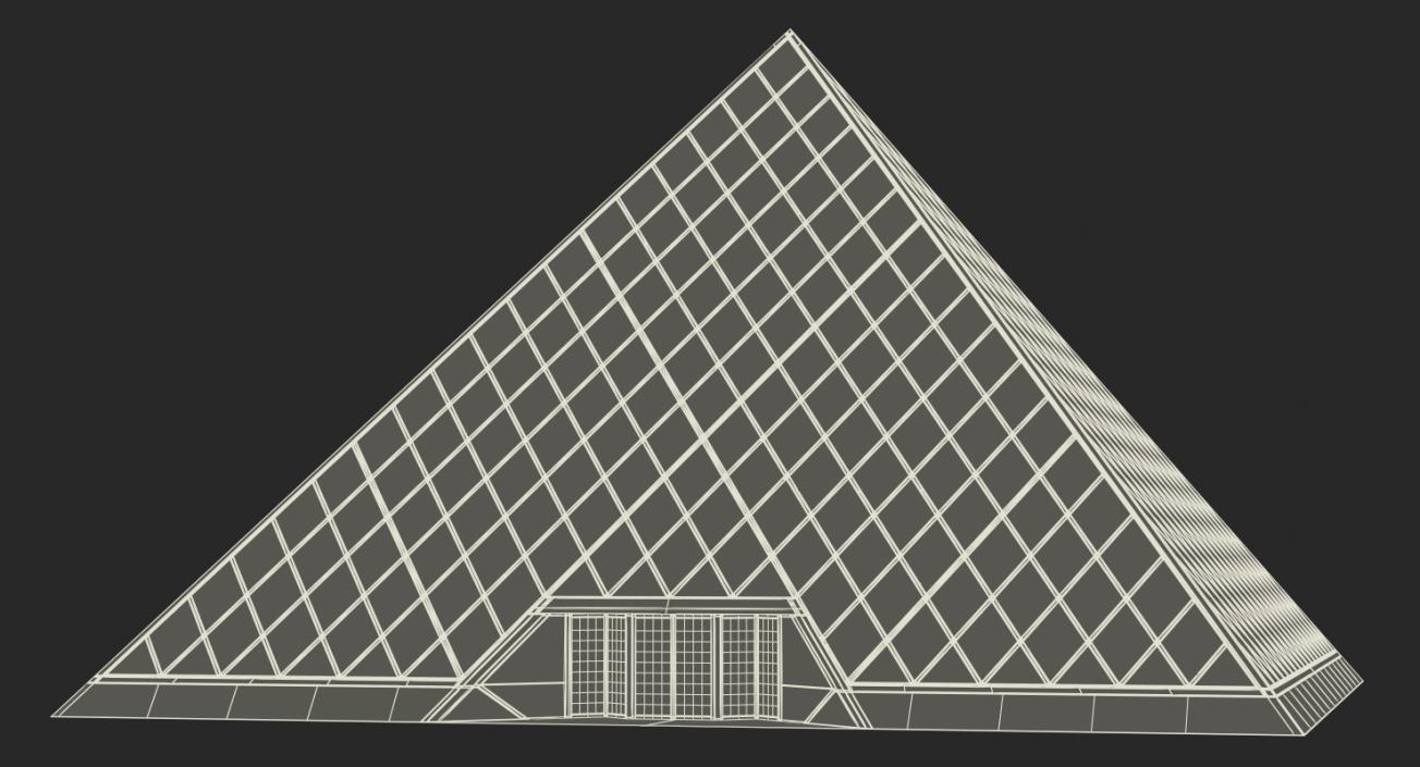 3D model Glass Louvre Pyramid