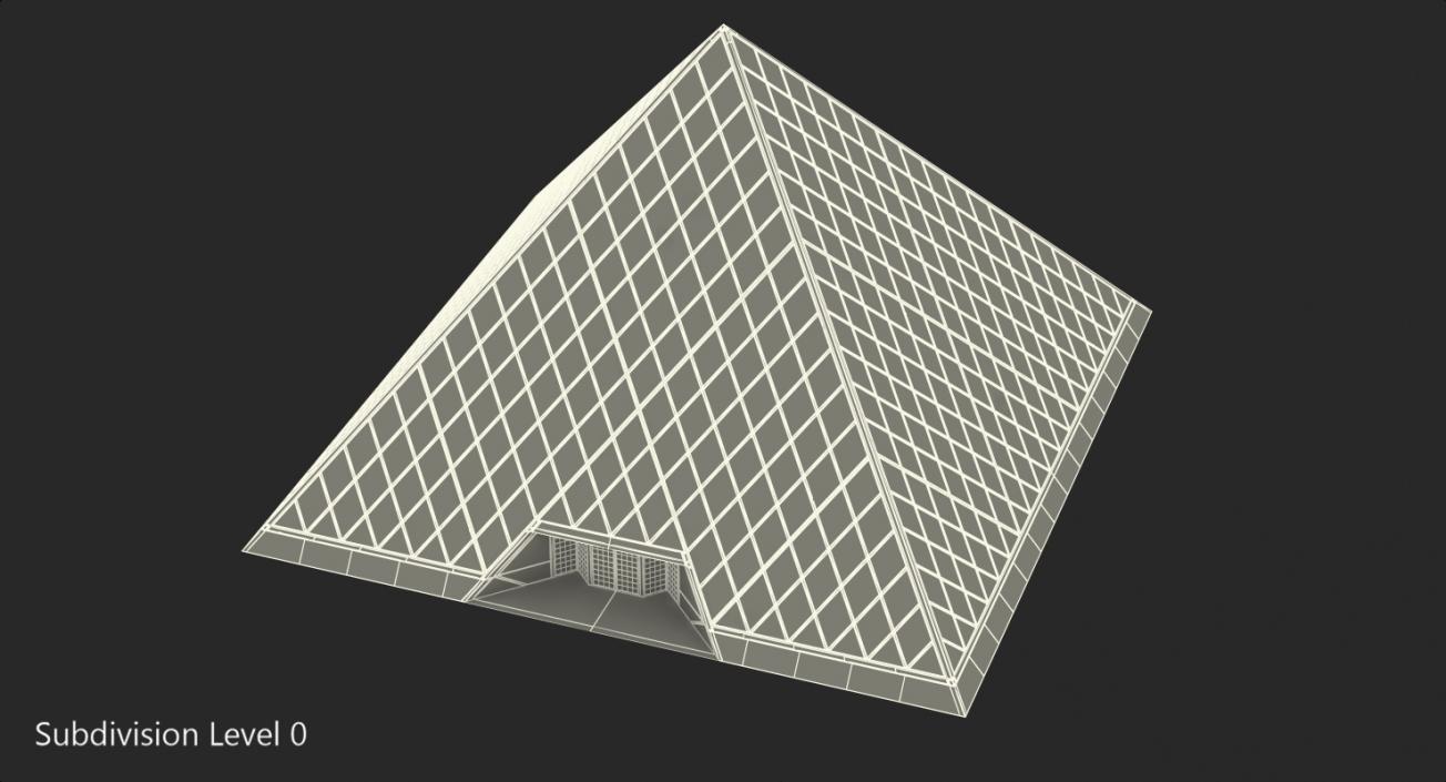 3D model Glass Louvre Pyramid