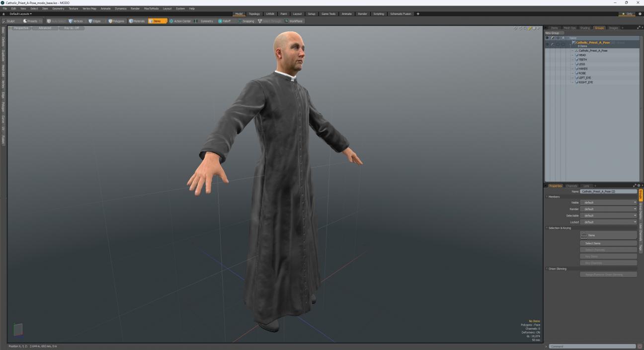 Catholic Priest A-Pose 3D