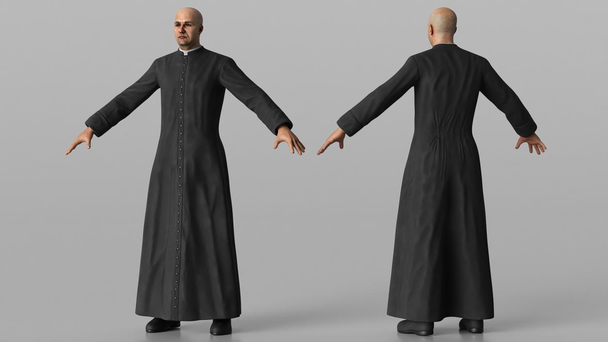 Catholic Priest A-Pose 3D