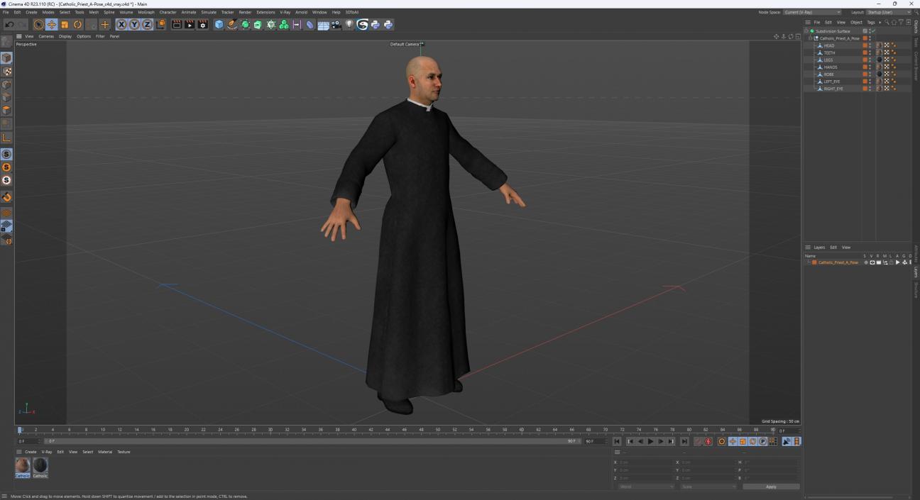 Catholic Priest A-Pose 3D