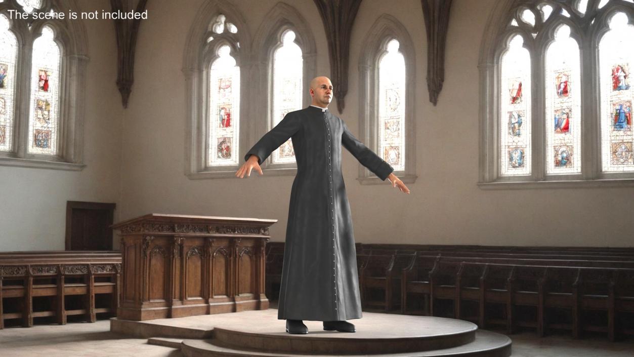 Catholic Priest A-Pose 3D