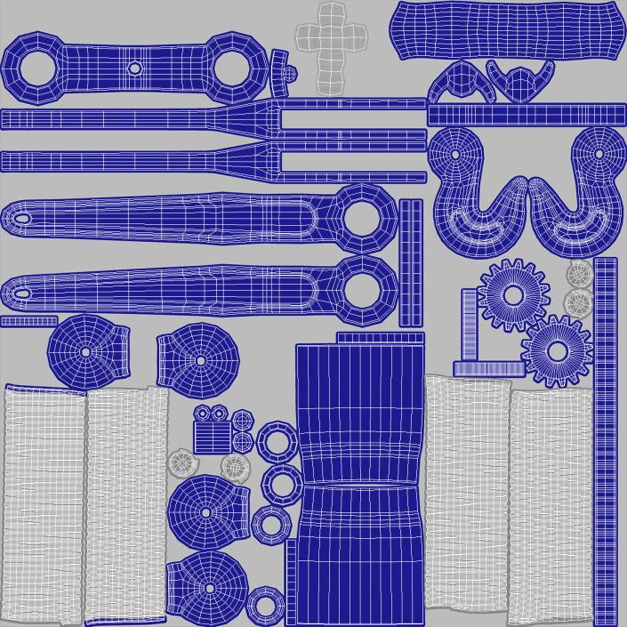 Ratchet Load Binder Blue 3D model