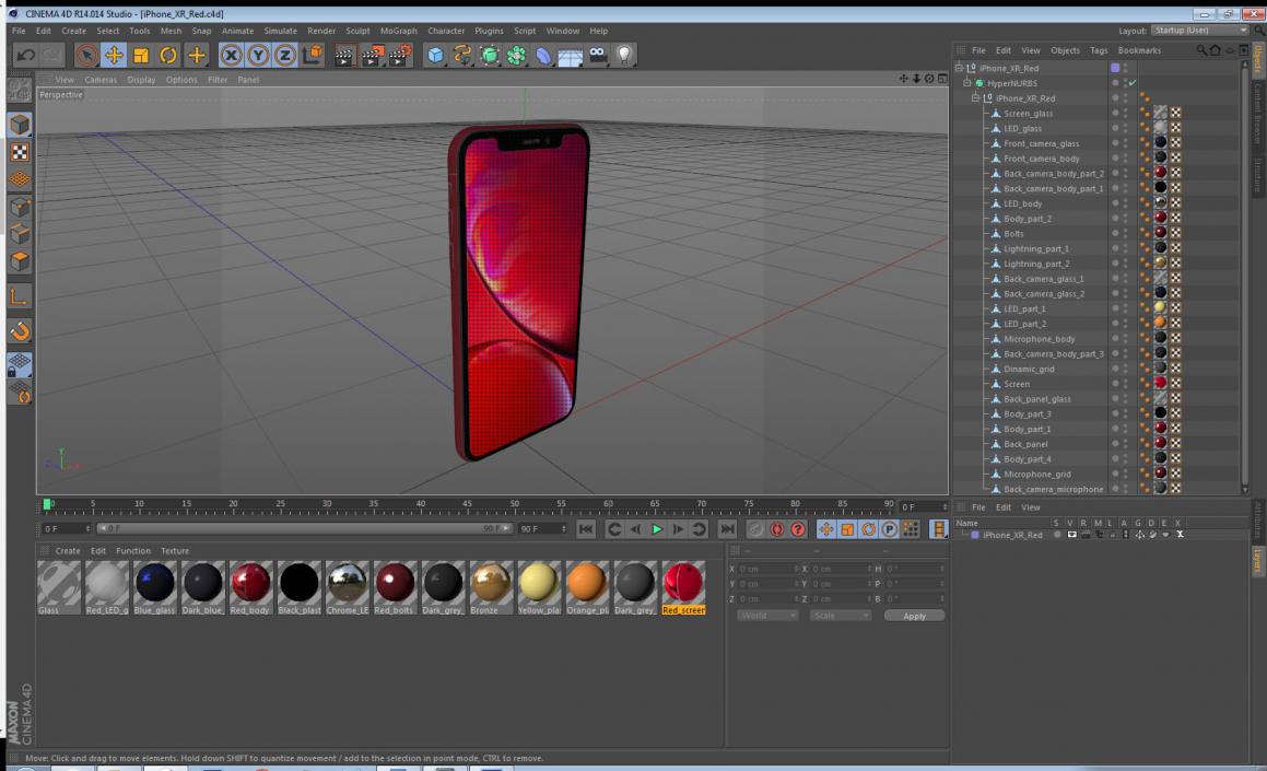 3D iPhone XR Red model