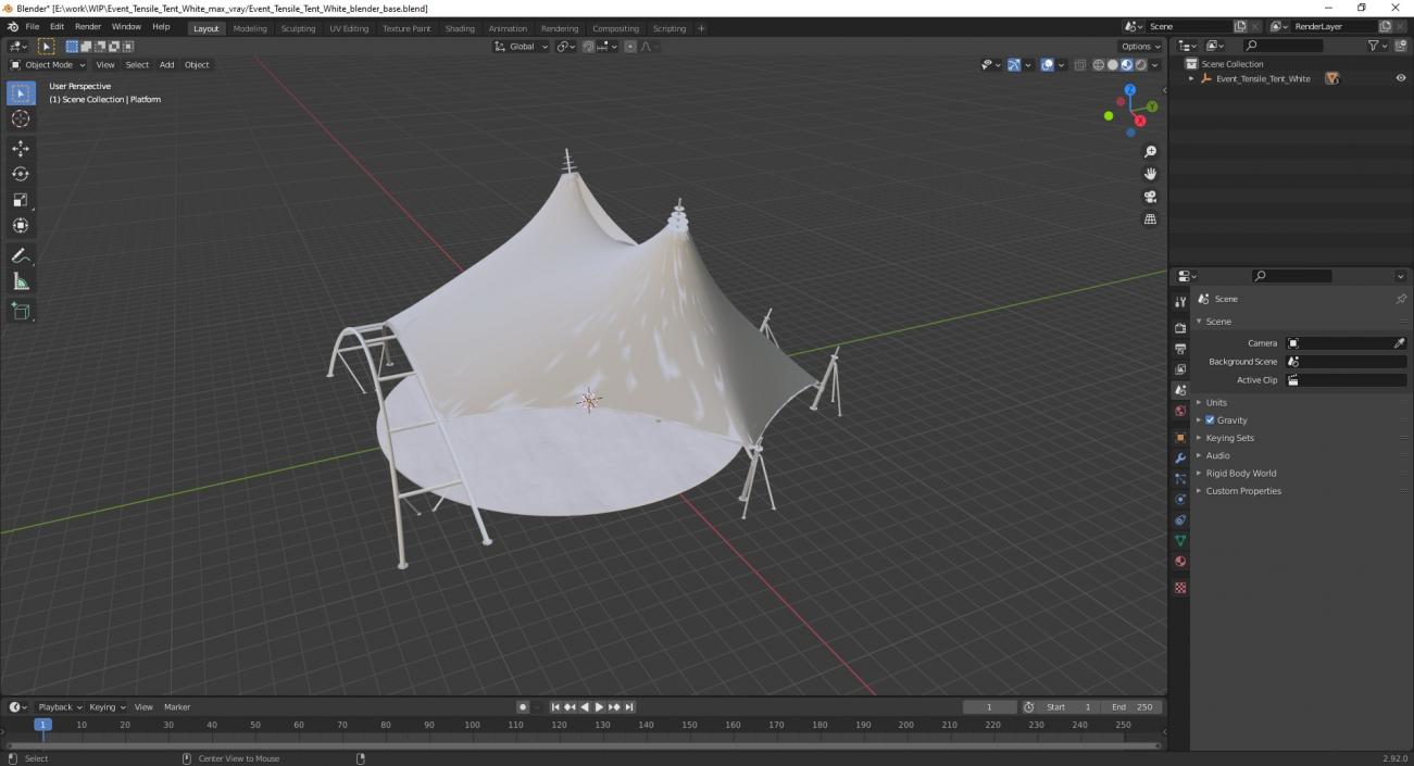 Event Tensile Tent White 3D model