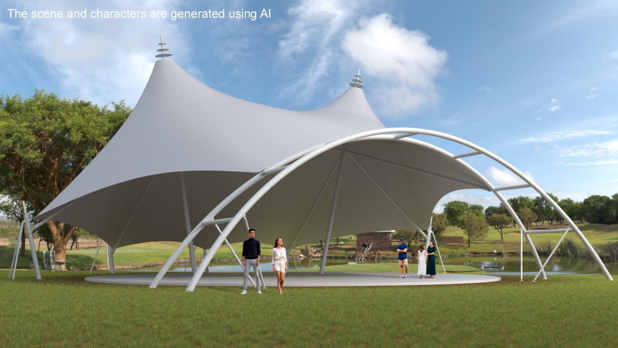 Event Tensile Tent White 3D model