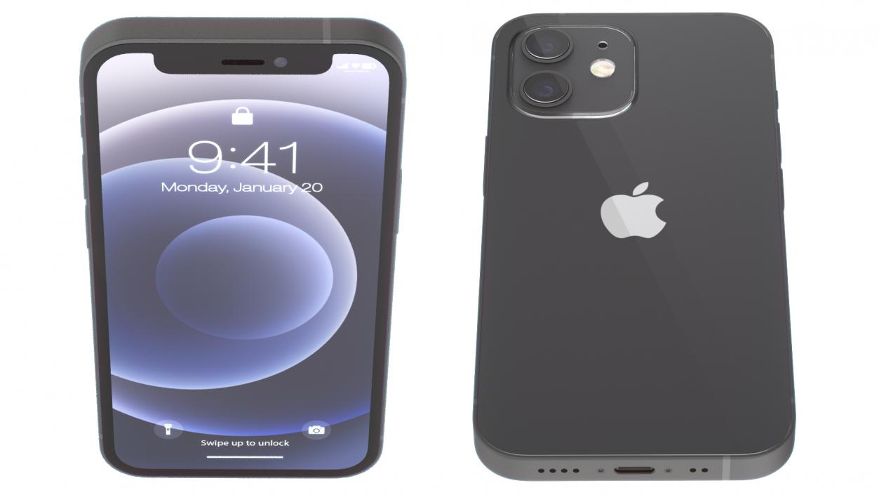 3D Apple iPhone 12 mini Black