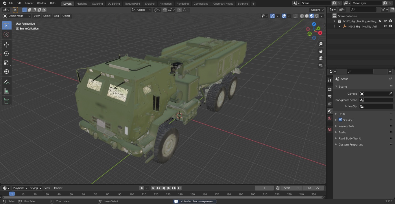 3D M142 High Mobility Artillery Rocket System Green model