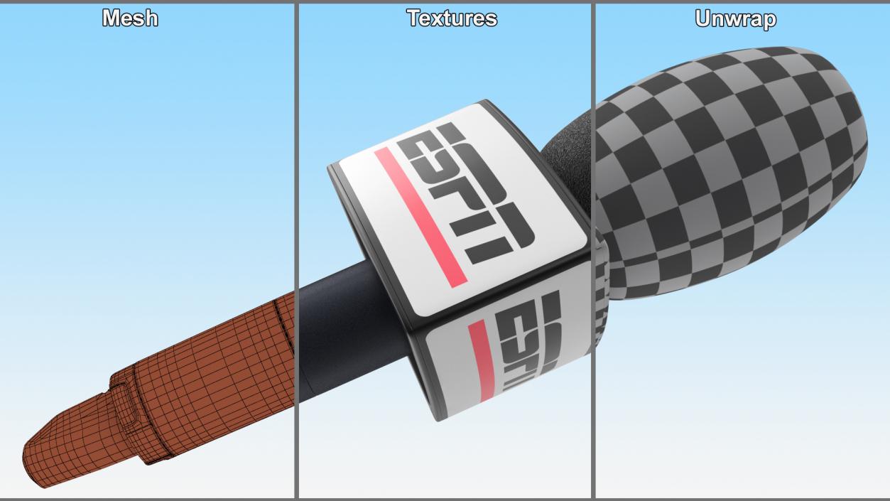 ESPN Reporter Wireless Microphone Triangular 3D model