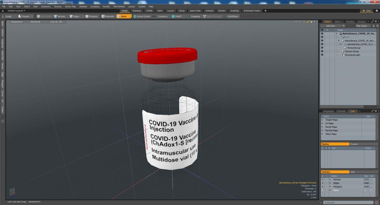 3D AstraZeneca COVID 19 Vaccine model