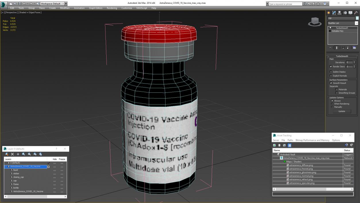 3D AstraZeneca COVID 19 Vaccine model