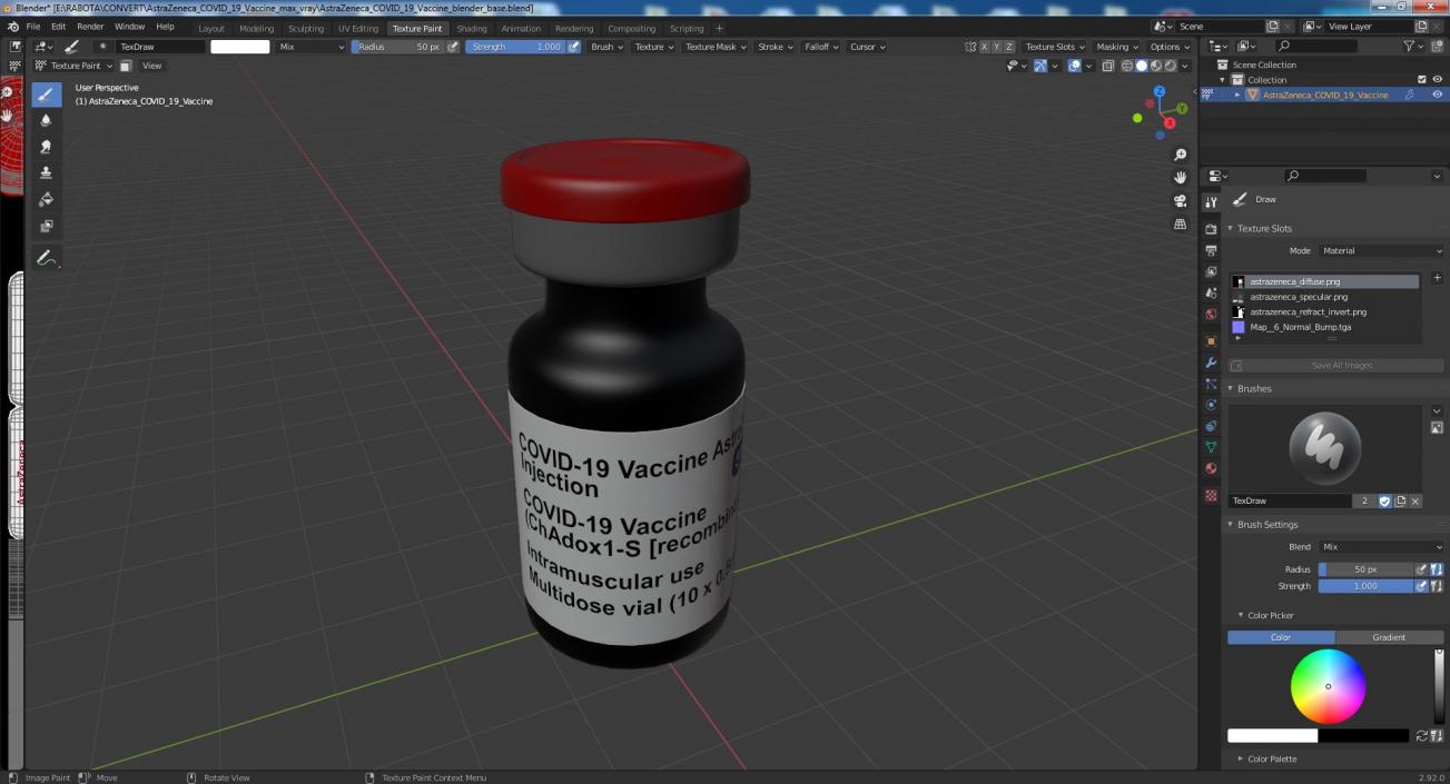 3D AstraZeneca COVID 19 Vaccine model