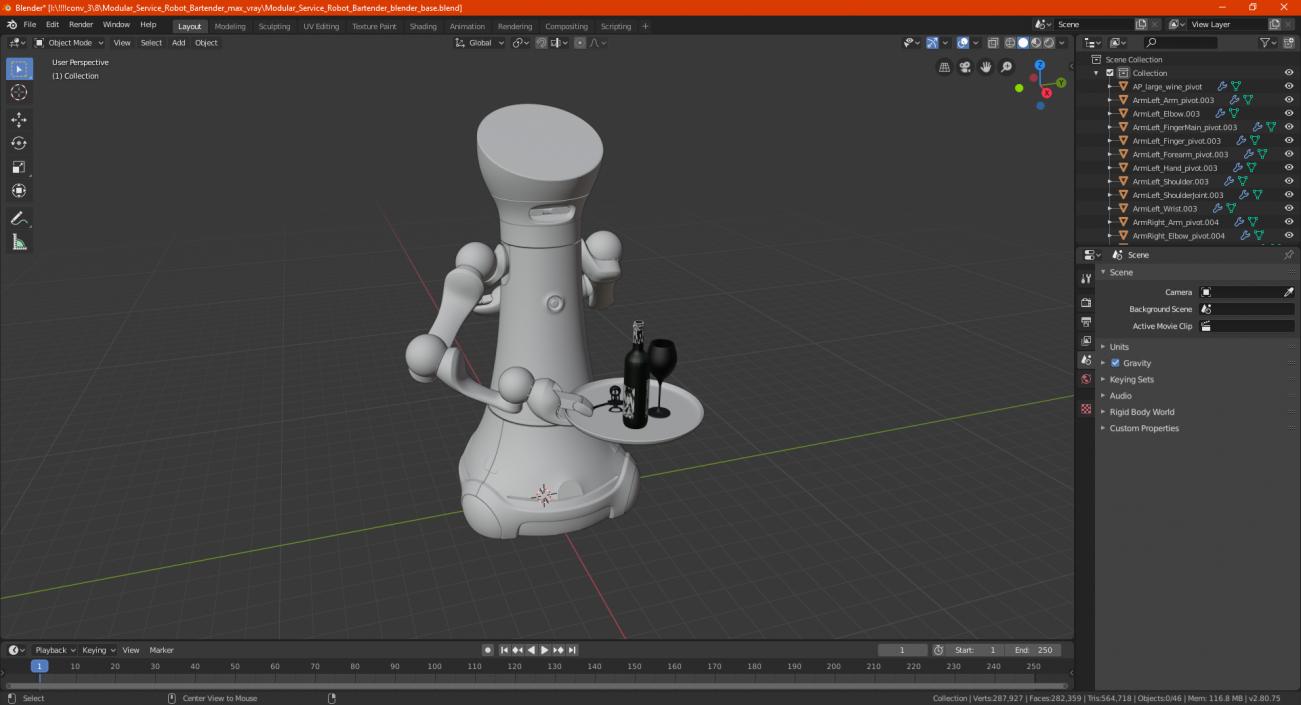 3D Modular Service Robot Bartender