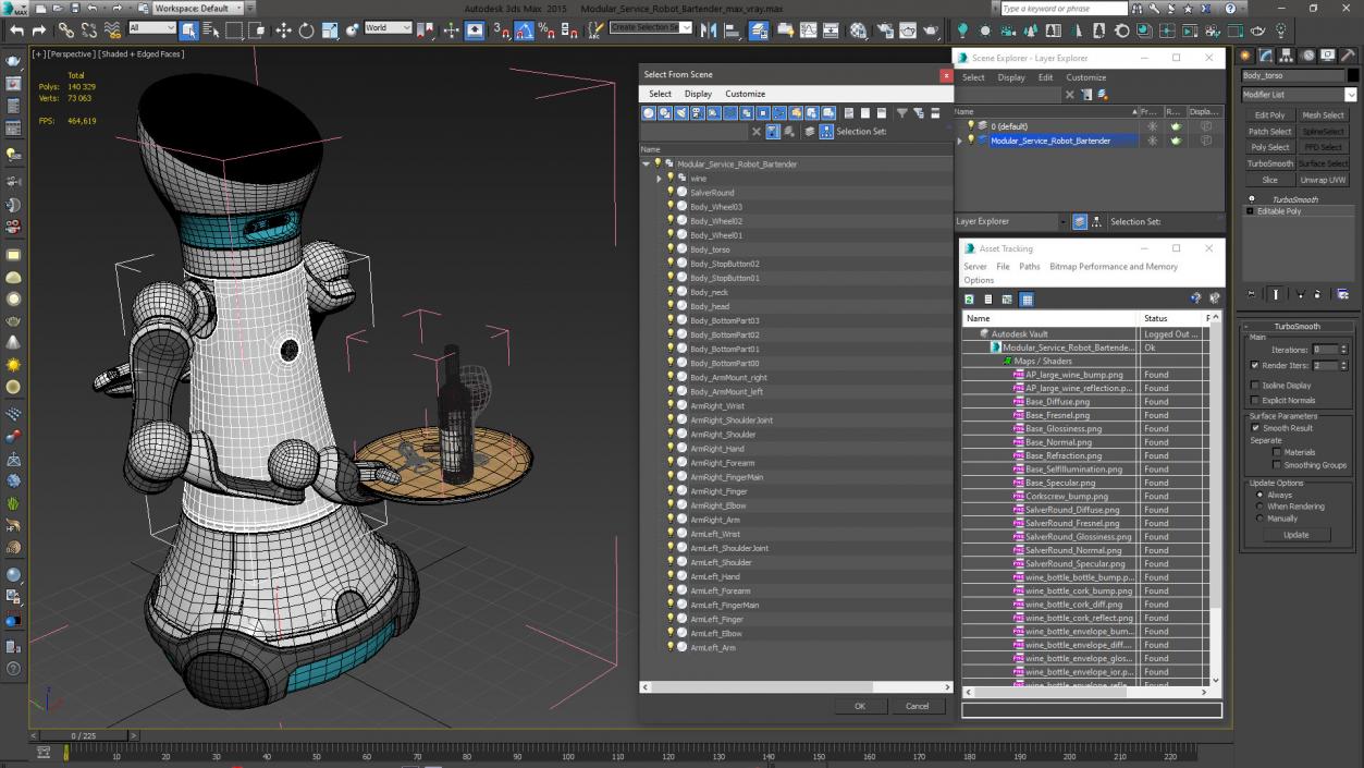 3D Modular Service Robot Bartender