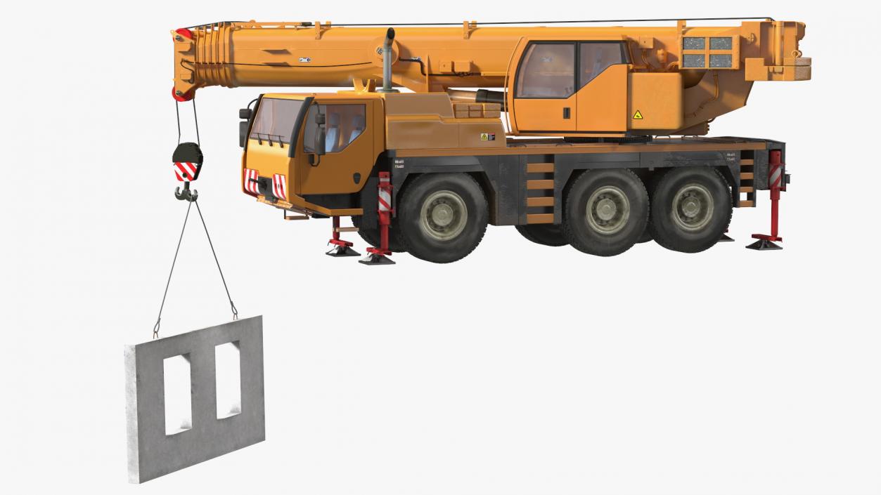 3D Compact Crane Liebherr with Concrete Wall Rigged model