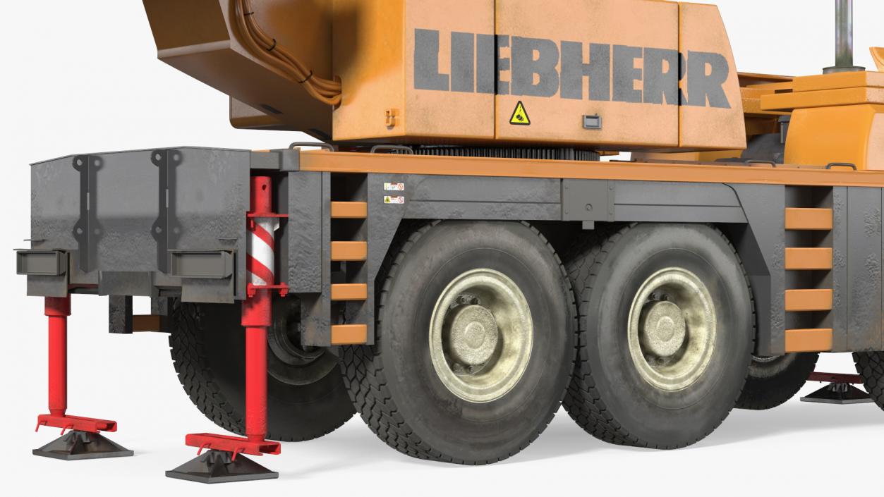 3D Compact Crane Liebherr with Concrete Wall Rigged model