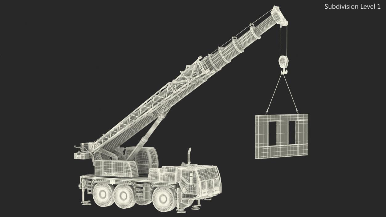 3D Compact Crane Liebherr with Concrete Wall Rigged model