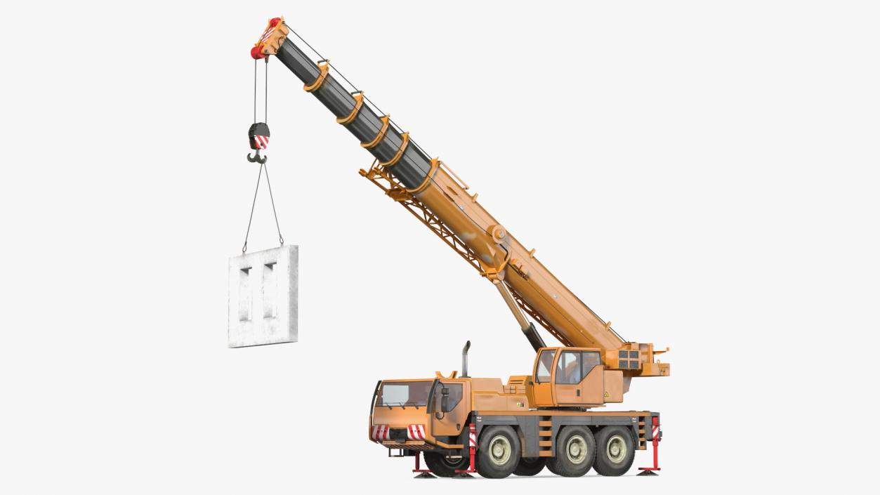 3D Compact Crane Liebherr with Concrete Wall Rigged model