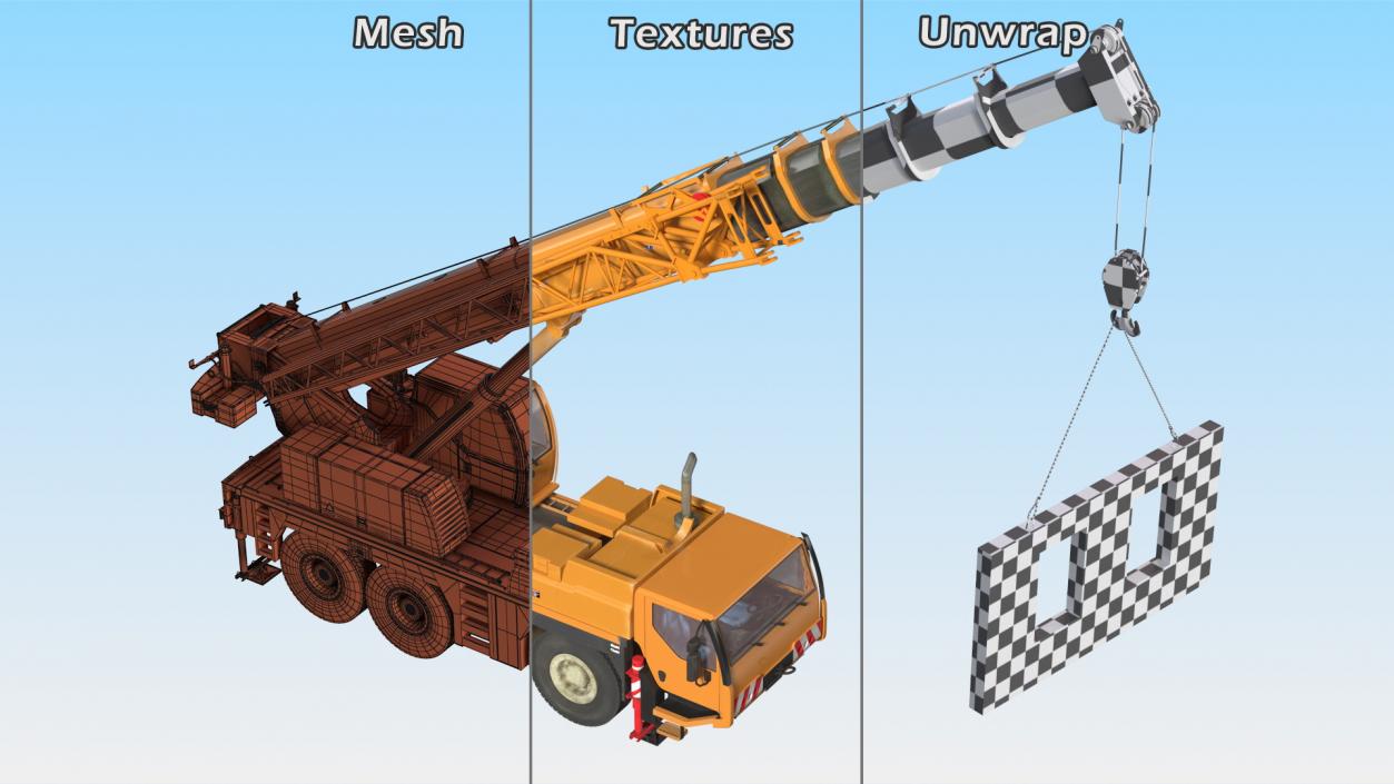 3D Compact Crane Liebherr with Concrete Wall Rigged model