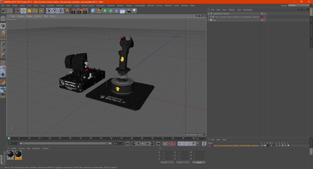 UAV Ground Control Station Thrustmaster Joysticks 3D model