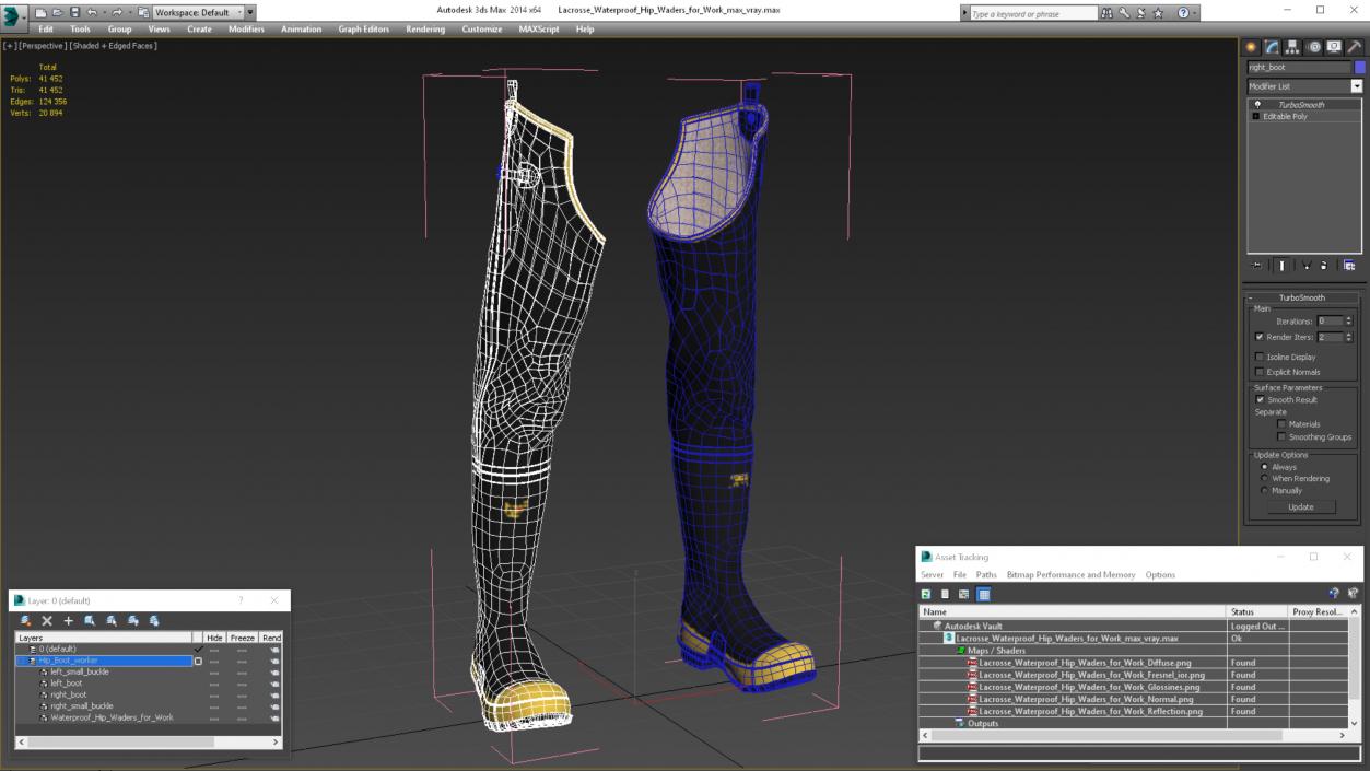 Lacrosse Waterproof Hip Waders for Work 3D model