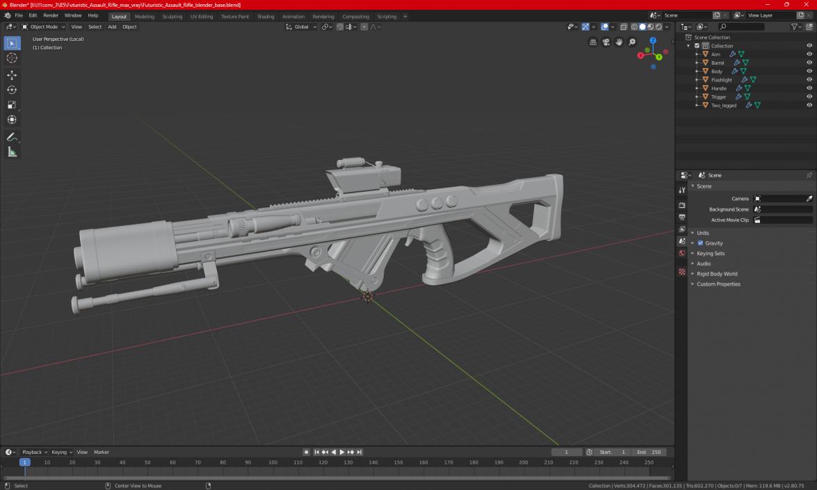 Futuristic Assault Weapon 2 3D