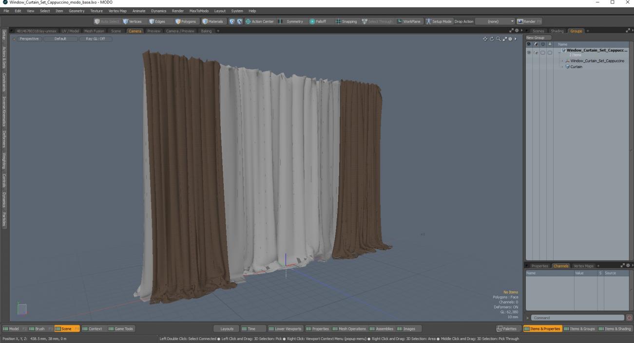 Window Curtain Set Cappuccino 3D model