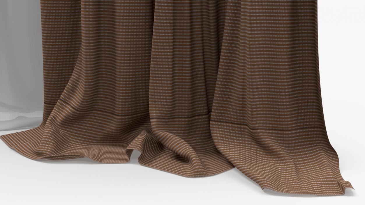 Window Curtain Set Cappuccino 3D model