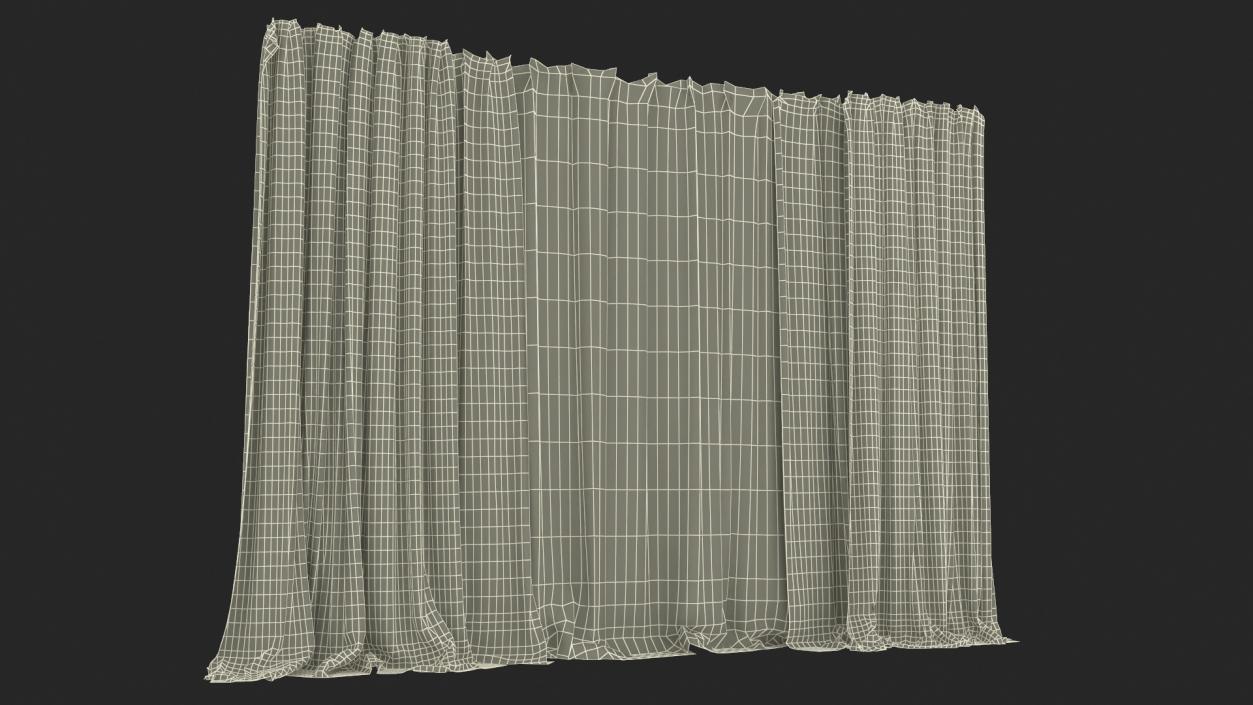 Window Curtain Set Cappuccino 3D model