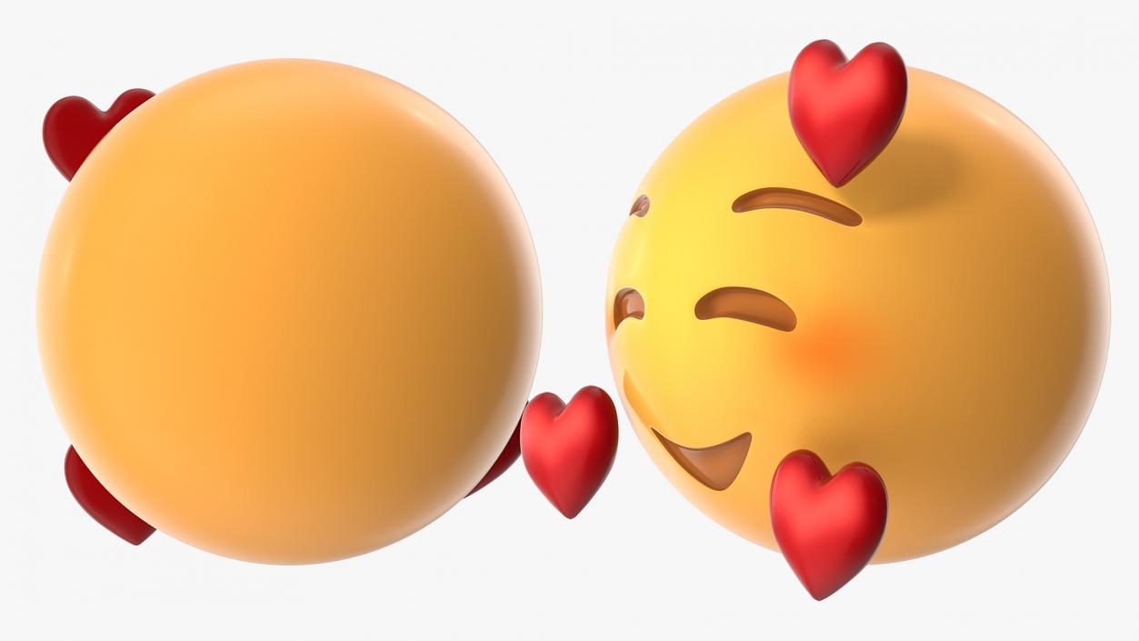 3D Smile Emoji With Hearts model