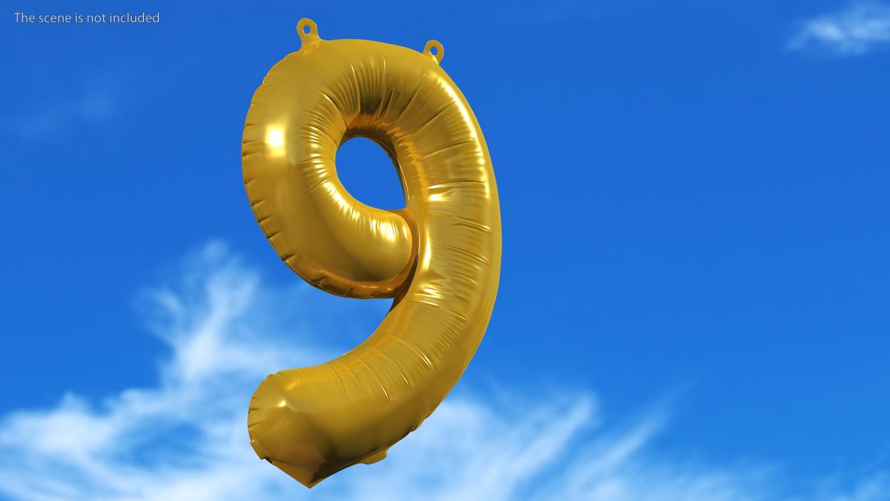 Balloon Numbers Set Gold 3D model