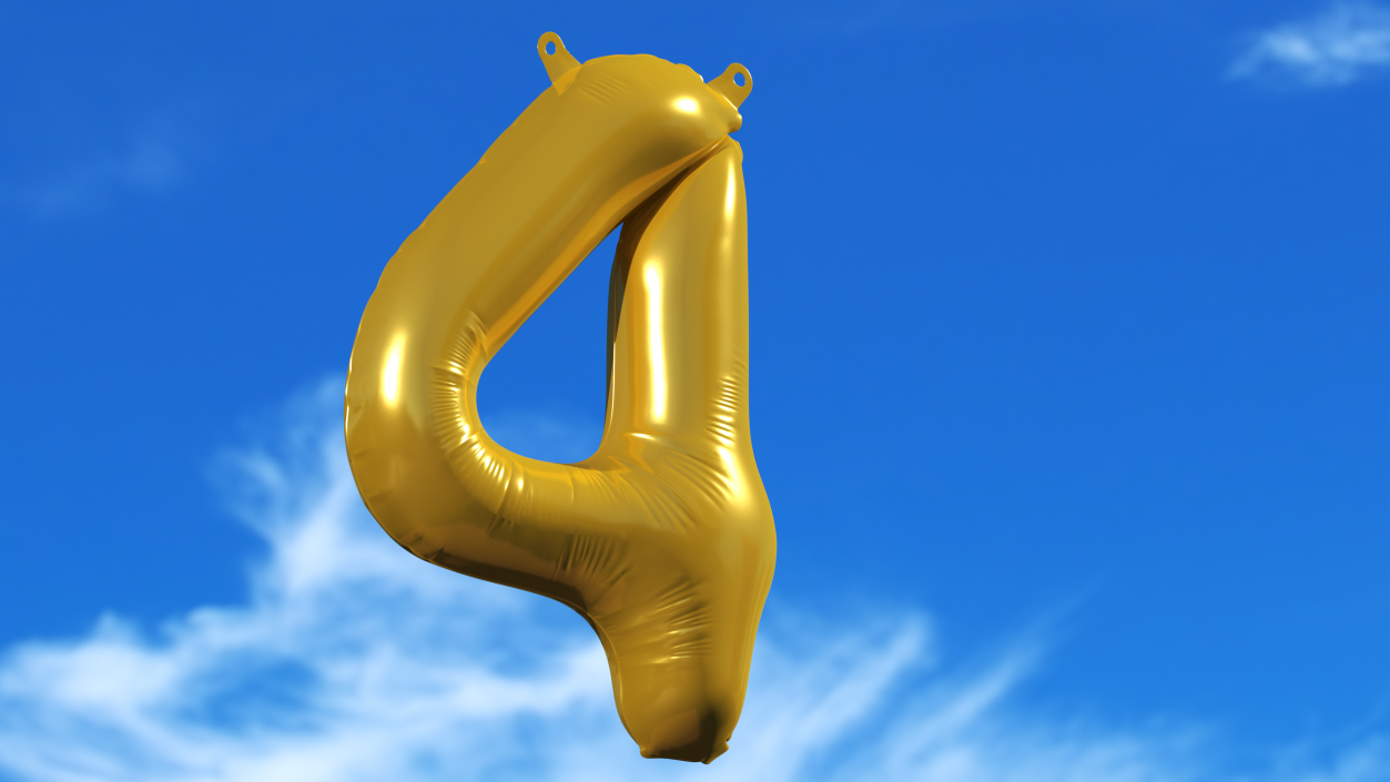 Balloon Numbers Set Gold 3D model