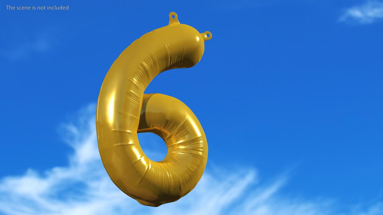 Balloon Numbers Set Gold 3D model