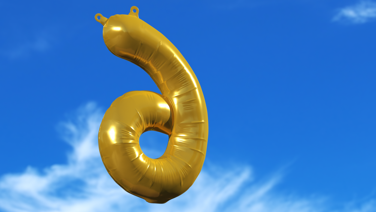 Balloon Numbers Set Gold 3D model