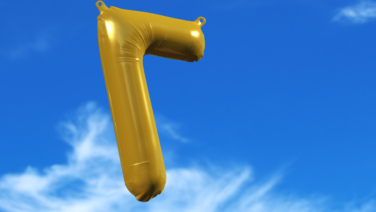 Balloon Numbers Set Gold 3D model