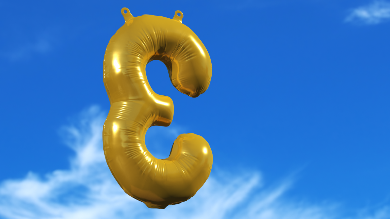 Balloon Numbers Set Gold 3D model