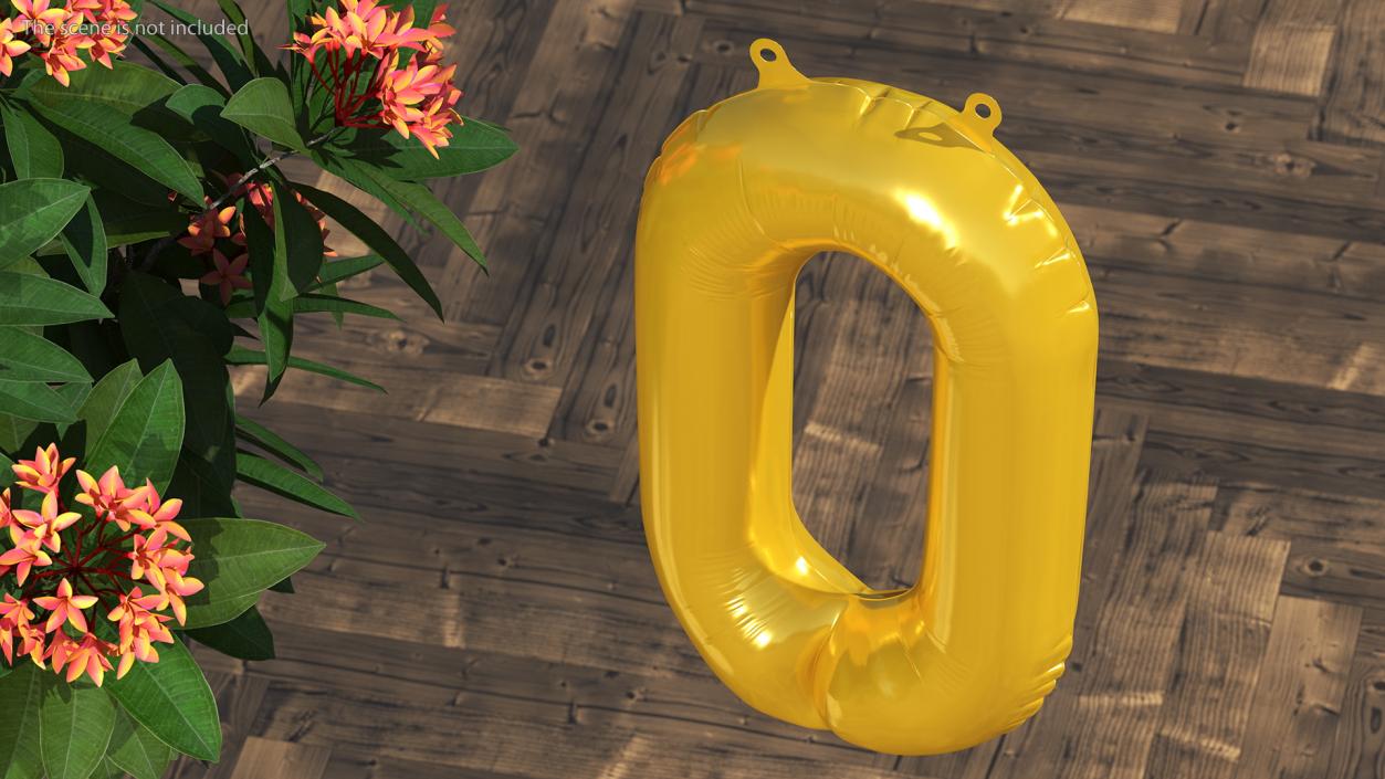 Balloon Numbers Set Gold 3D model