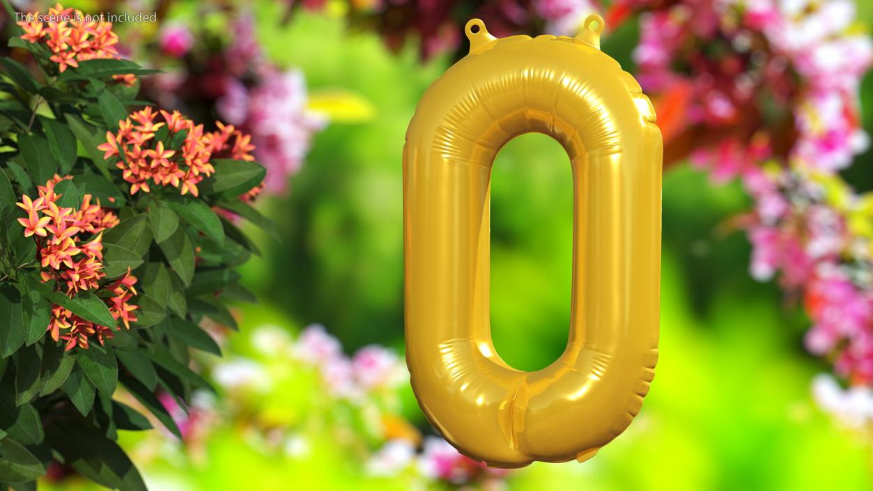 Balloon Numbers Set Gold 3D model