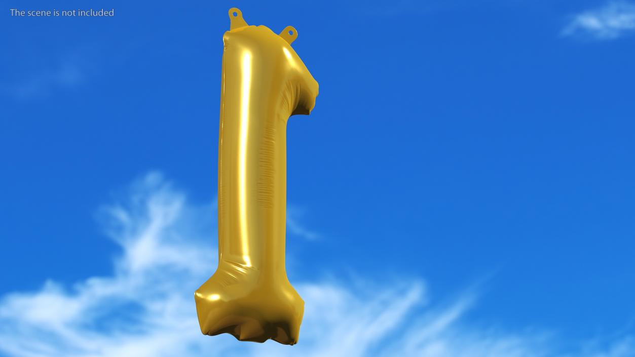 Balloon Numbers Set Gold 3D model