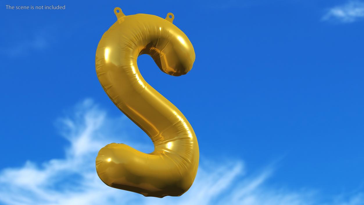 Balloon Numbers Set Gold 3D model