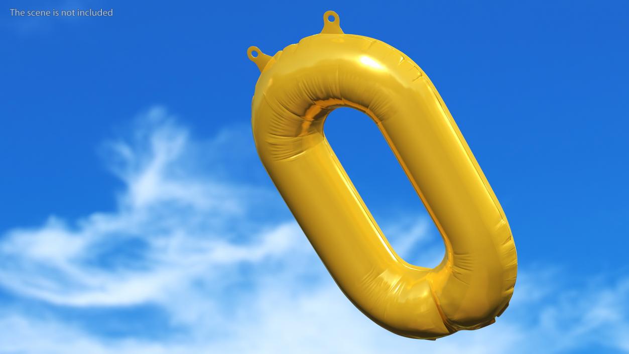 Balloon Numbers Set Gold 3D model